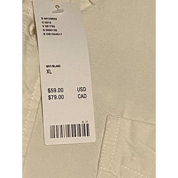 Urban Outfitters White Cotton Button-Up Shirt XL - Picture 4 of 11